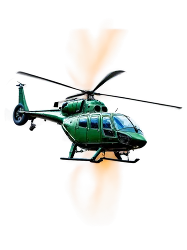 Helicopter, metallic body, rotating blades, cockpit windows, pilot seat, control stick, complex machinery, shiny surface, dark green camouflage, hovering, loud whirring sound, dynamic movement, low-an