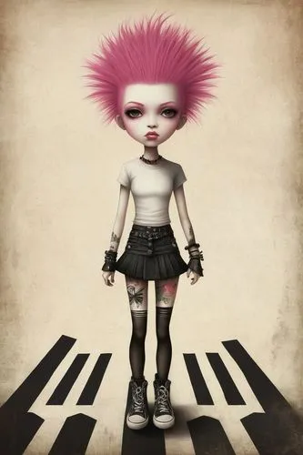 aelita,marionette,punk design,anabelle,lyoko,deathrock,rag doll,kewpie doll,celldweller,dollmaker,pierrot,bergdoll,tumbling doll,humanoid,lenore,keyboardist,automata,syndrome,lauper,punk,Illustration,Abstract Fantasy,Abstract Fantasy 06