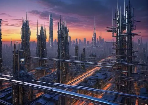 coruscant,futuristic landscape,coruscating,cybercity,arcology,metropolis,futuristic architecture,cardassia,megastructures,megalopolis,skyreach,spires,areopolis,cityscape,fantasy city,megacorporations,cybertown,city skyline,megacorporation,neuromancer,Illustration,Black and White,Black and White 17