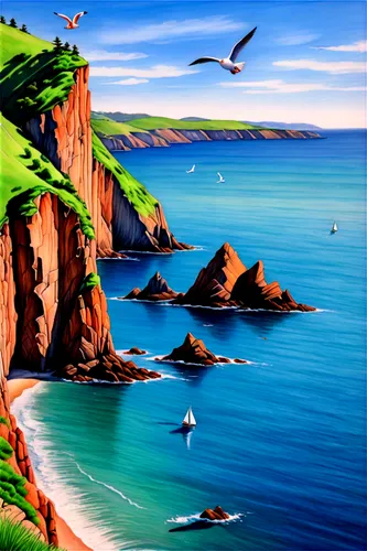 coastal landscape,dolphin coast,cliffs ocean,beach landscape,landscape with sea,tenby,sea landscape,clifftops,seascape,cliff coast,caldey,torbay,coville,pembrokeshire,solva,landscape background,torquay,paysage,etretat,clifftop,Conceptual Art,Daily,Daily 17