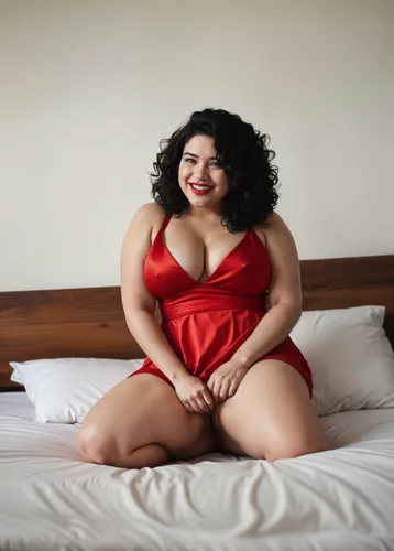 bbw,big boobs,chubby,curly hair,young woman,bedromm