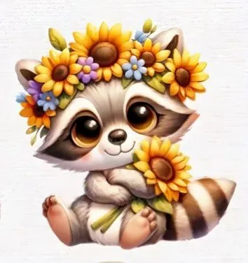 flower cat,flower animal,blossom kitten,raccoon,racoon,north american raccoon