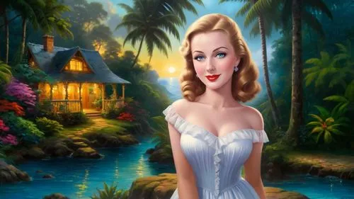 maureen o'hara - female,gwtw,fantasy picture,amazonica,fairy tale character,tropico,dorthy,disneyfied,mermaid background,cinderella,the blonde in the river,cartoon video game background,satine,the sea maid,landscape background,disney character,ninfa,world digital painting,ariel,housemaid