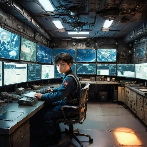 computer room,control desk,taikonauts,earth station,spaceship interior,control center,Conceptual Art,Fantasy,Fantasy 13