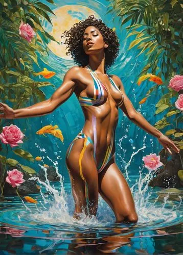 oshun,mapei,afrotropic,afrodisiac,afro american girls,afrotropical,Art,Classical Oil Painting,Classical Oil Painting 02