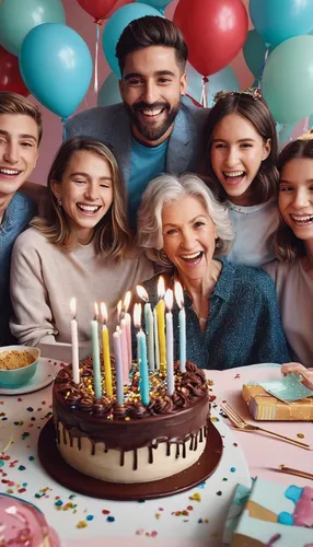 A heartwarming birthday celebration with loved ones. Show the joy and love with beautiful birthday gifs.,birthday template,care for the elderly,70 years,birthday banner background,elderly people,happy