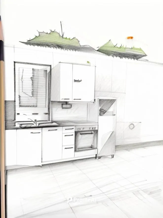 Aquarell sketch with some greenery and sketchy people,sketchup,house drawing,3d rendering,kitchen design,revit,kitchen,kitchens,houses clipart,rendered,render,modern kitchen,big kitchen,habitaciones,3