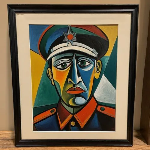 picasso,framed paper,yuri gagarin,policeman,charles de gaulle,copper frame,art,cuba libre,napoleon,fidel,art deco frame,1943,vladimir,dali,popart,1944,russia,modern art,sold,custom portrait,Art,Artistic Painting,Artistic Painting 05