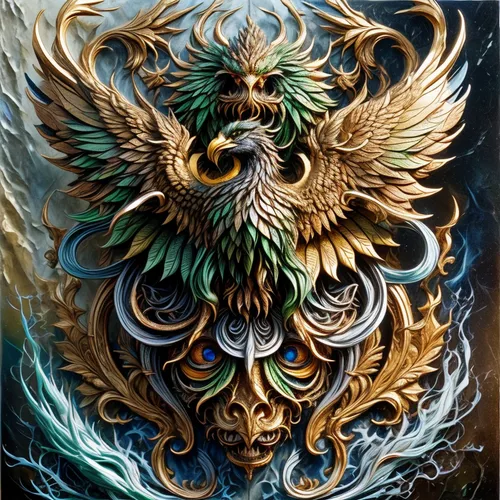 garuda,gryphon,patung garuda,archangel,mongolian eagle,eagle,imperial eagle,phoenix rooster,eagle illustration,baroque angel,fantasy art,eagle head,the archangel,ornamental bird,caduceus,harpy,peacock,coat of arms of bird,fractalius,firebird