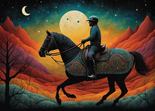 man and horses,horseman,black horse,horsemanship,horseback,bronze horseman,horse riders,endurance riding,equestrian,arabian horse,horse herder,horse-heal,carousel horse,equine,two-horses,riderless,herfstanemoon,horse riding,sagittarius,painted horse,Illustration,Abstract Fantasy,Abstract Fantasy 19