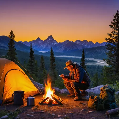 tent camping,camping tents,camping equipment,camping,camping gear,campfires,outdoor recreation,outdoor life,campire,campfire,camping tipi,hiking equipment,camping car,free wilderness,fishing tent,campsite,grand teton,campground,camp fire,fire in the mountains,Illustration,Realistic Fantasy,Realistic Fantasy 31