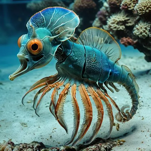 marine animal,zebraspinne,blue devils shrimp,sea animal,cicala,nautilus,sea life underwater,trilobyte,deep sea nautilus,dori,marine fish,kelang,sarpalius,anomalocaris,tangye,haplochromis,kermadec,mandarin fish,marine life,siripala,Photography,General,Realistic