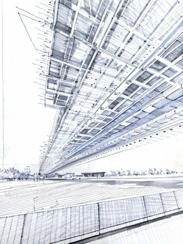 wireframe,calatrava,vanishing point,rows of planes,passerelle,kirrarchitecture,santiago calatrava,transport hub,wireframe graphics,frame drawing,structural glass,steel construction,glass facade,virtual landscape,taxiway,structures,ventilation grid,futuristic architecture,roof structures,klaus rinke's time field,Design Sketch,Design Sketch,Fine Line Art