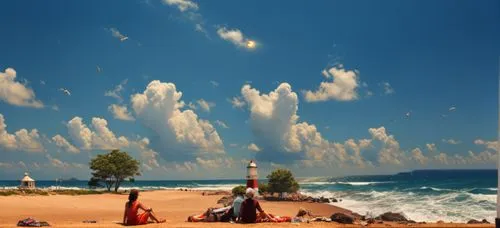 beach landscape,sea shore temple,dream beach,coastal landscape,beach scenery,sea landscape,sea-shore,seaside resort,landscape with sea,people on beach,beautiful beach,beach background,paradise beach,santa claus at beach,landscape background,sea beach,seascape,fantasy picture,the mediterranean sea,summer beach umbrellas,Photography,General,Realistic