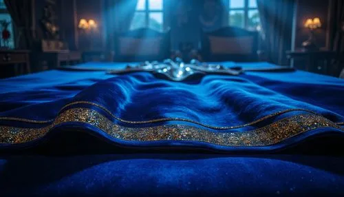 bedspread,bedspreads,bedchamber,four poster,royal blue,bedding,ornate room,blue room,ravenclaw,blue pillow,bedcovers,a curtain,coverlet,bedsheets,bedclothes,royal,bedsheet,opulence,beds,bed