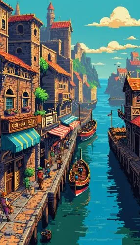 fishing village,popeye village,harbor,gunkanjima,venetian,venedig,Unique,Pixel,Pixel 04