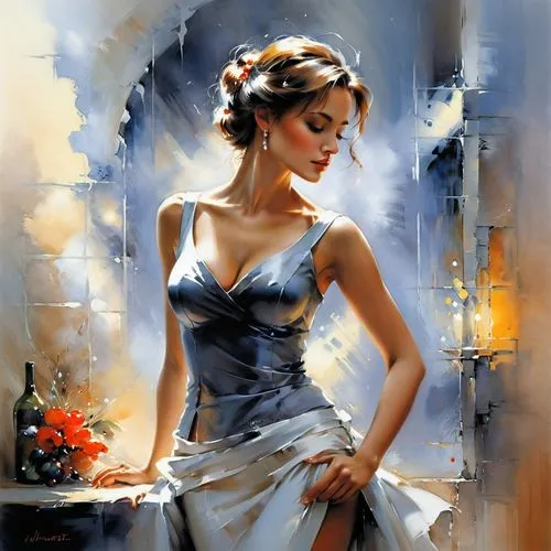 heighton,romantic portrait,struzan,italian painter,art painting,art deco woman,watercolor pin up,beguelin,girl in a long dress,martindell,evening dress,sposa,donsky,margaery,dressmaker,glass painting,oil painting,vettriano,wilk,watercolor painting,Conceptual Art,Oil color,Oil Color 03