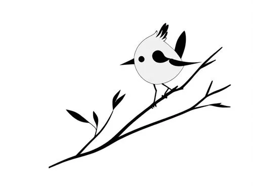 black and white drawing of a bird on a nch,white fox,moomin,atcheynum,moomintroll,catbird,garden-fox tail,Design Sketch,Design Sketch,Rough Outline