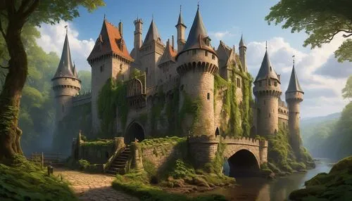 fairy tale castle,fairytale castle,nargothrond,fantasy landscape,knight's castle,rivendell,riftwar,castle of the corvin,medieval castle,castletroy,castledawson,castle,castlelike,bewcastle,castel,elves country,hogwarts,diagon,fantasy picture,fairy tale,Conceptual Art,Fantasy,Fantasy 28