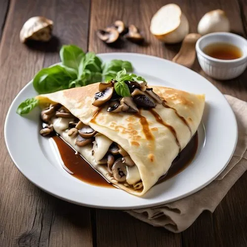 piadina,moo shu pork,beef pancake,crêpe,lefse,crepes,stuffed pancake,calzone,khachapuri,sugared pancake with raisins,crêpe suzette,crepe jasmine,paratha roll,food photography,crepe,korean pancake,moussaka,jiaozi,cannelloni,ćevapi,Photography,General,Realistic