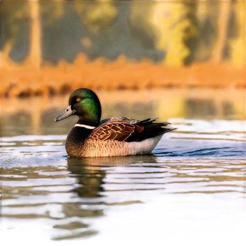 Waterfowl, various species, detailed feathers, beak, webbed feet, swimming, splashing water, rippling effect, morning mist, soft sunlight, shallow depth of field, warm color tone, cinematic lighting, 