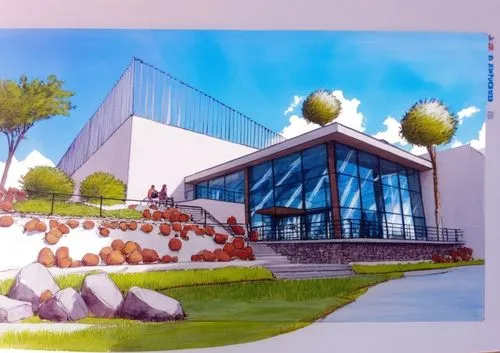 renderings,school design,3d rendering,futuristic art museum,aqua studio,concept art,Photography,General,Realistic