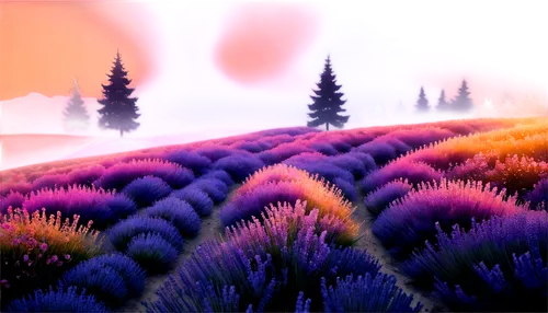 purple landscape,lavender field,lavender fields,lavenders,salt meadow landscape,dusk background,virtual landscape,mushroom landscape,dune landscape,plains,onion fields,sunburst background,volumetric,pink grass,lavander,swampy landscape,grasslands,procedural,lavandula,3d background,Illustration,Abstract Fantasy,Abstract Fantasy 01