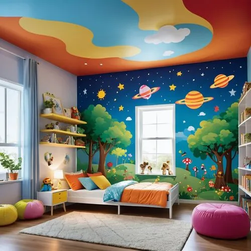 kids room,children's bedroom,children's room,nursery decoration,baby room,boy's room picture,children's interior,the little girl's room,children's background,nursery,sleeping room,great room,wall sticker,room newborn,playing room,dandelion hall,sky apartment,children's fairy tale,color wall,rainbow world map,Photography,General,Realistic