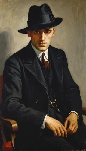 self-portrait,italian painter,artist portrait,1921,1926,al capone,1925,man with a computer,black hat,casement,advertising figure,barberini,c m coolidge,orlovsky,leonardo devinci,holmes,1929,stovepipe hat,men hat,bloned portrait,Photography,Black and white photography,Black and White Photography 10