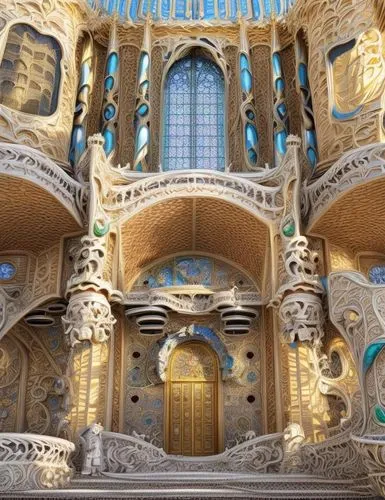 gaudi,tabernacles,the palau de la música catalana,pipe organ,tabernacle,pulpits,cathedral,basilica,hall of the fallen,ornate,marble palace,matthias church,aachen cathedral,immenhausen,fairy tale castle,orpheum,notre dame de sénanque,stage design,karchner,mihrab