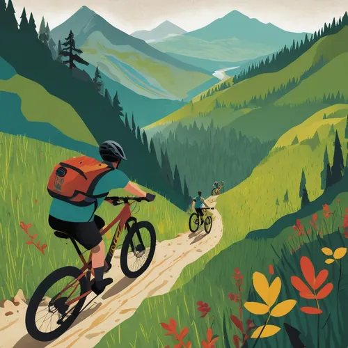 mountain biking,mountain bike,downhill mountain biking,singletrack,cross-country cycling,mountain bike racing,mtb,cross country cycling,adventure racing,adventure sports,cycling,travel poster,bicycle clothing,bicycling,bike land,alpine route,alpine meadows,downhill,biking,competitive trail riding,Illustration,Vector,Vector 08