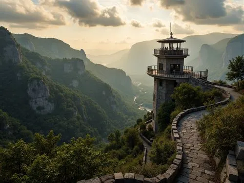 wudang,tigers nest,huashan,huangshan,huangshan mountains,zhangjiajie,zhangjiagang,hushan,couloumbis,observation tower,tianling,lookout tower,watch tower,vikos,emei,wenchuan,yangshao,xiangshan,great wall,winding steps