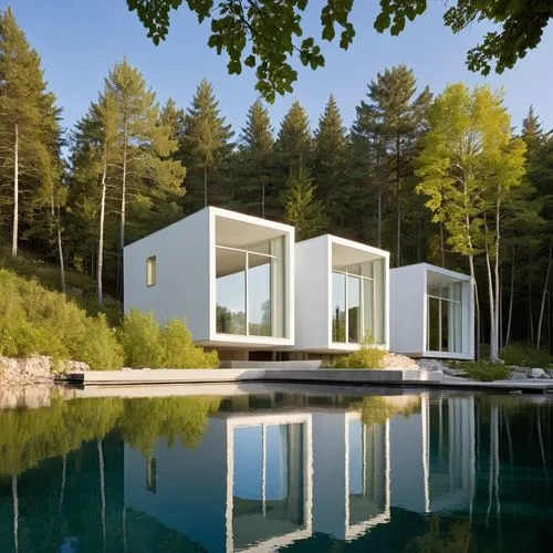 cubic house,inverted cottage,house with lake,mirror house,summer house,forest house,cube house,modern house,house by the water,house in the forest,pool house,svizzera,lohaus,modern architecture,eisenman,architektur,dreamhouse,swiss house,holiday villa,dunes house,Photography,General,Realistic