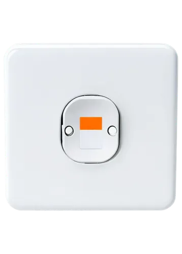 modern light switch, wall-mounted, white plastic, simple design, rounded edges, flat button, LED indicator, glossy surface, soft shadow, 45-degree angle, close-up shot, shallow depth of field, warm li