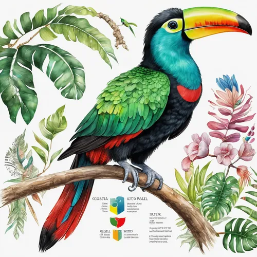 pteroglossus aracari,toco toucan,pteroglosus aracari,quetzal,keel billed toucan,guatemalan quetzal,swainson tucan,keel-billed toucan,toucans,rosella,tropical birds,toucan,chestnut-billed toucan,brown back-toucan,tropical bird,bird illustration,broadbill,costa rica,tropical bird climber,tropical animals,Unique,Design,Infographics