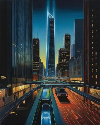 skyscrapers,shulman,mcquarrie,cybercity,city highway,skyscraper,supertall,schuiten,cityscapes,1 wtc,superhighways,the skyscraper,ctbuh,tall buildings,electric tower,flavin,tishman,metropolis,cybertown,enron,Art,Artistic Painting,Artistic Painting 02