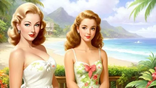 tropico,hawaiiana,hawaiians,tropicale,cuba background,retro women,tahitians,art deco background,beach background,summer background,honeymoon,lavezzi isles,retro pin up girls,vintage girls,pin up girls,eventos,tropicals,retro background,heiresses,hostesses