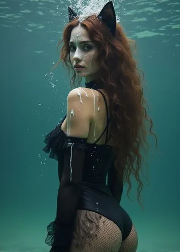 kat,aquaria,kittani,siren,under the water,catrina calavera