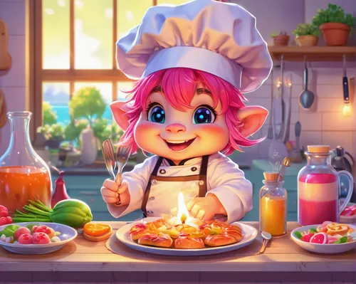 chef,girl in the kitchen,star kitchen,red cooking,cookery,food and cooking,cooking show,kids illustration,cooking book cover,cg artwork,cooking,doll kitchen,gastronomy,cute cartoon character,men chef,cute cartoon image,chefs,frutti di bosco,game illustration,cook,Illustration,Japanese style,Japanese Style 02