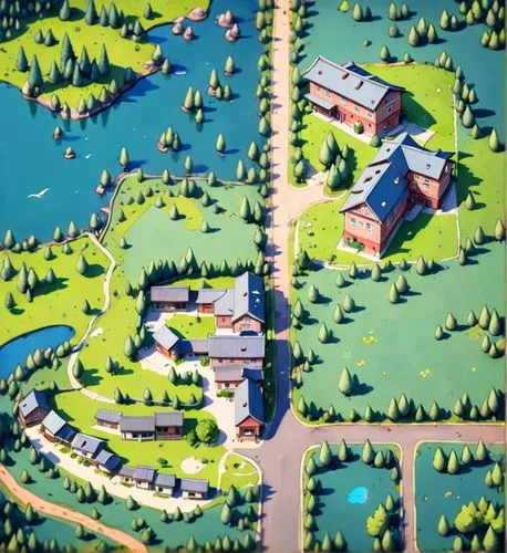 escher village,resort town,small towns,aurora village,farmstead,bird's-eye view,ski resort,town planning,farm yard,industrial area,villages,farms,rural,aurajoki,bogart village,aerial shot,village,country estate,traditional village,popeye village,Anime,Anime,Realistic