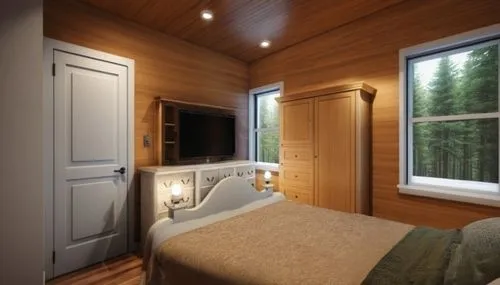 bedroom window,modern room,inverted cottage,wooden sauna,wooden windows,wood window,guest room,sleeping room,small cabin,cabin,bedroom,room divider,3d rendering,window treatment,guestroom,window blind,canopy bed,sliding door,japanese-style room,walk-in closet