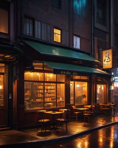 izakaya,street cafe,new york restaurant,rain bar,paris cafe,awnings,3d render,motomachi,wine tavern,japanese restaurant,the coffee shop,yakitori,3d rendered,bistrot,evening atmosphere,restaurants,neon coffee,awning,render,coffee shop,Conceptual Art,Fantasy,Fantasy 04