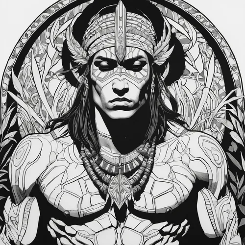 loki,dark elf,lokportrait,shiva,shaman,tribal chief,hanuman,line-art,coloring page,lord shiva,mono-line line art,sea god,warlord,poseidon god face,mono line art,line art,lineart,odin,garuda,shamanic,Illustration,Black and White,Black and White 12