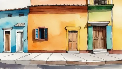 burano,burano island,houses clipart,watercolor shops,shophouses,montalbano