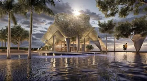 futuristic architecture,utzon,futuristic art museum,cube stilt houses,opera house sydney,3d rendering