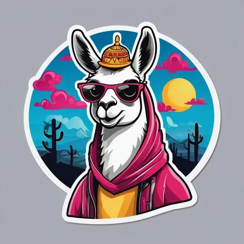 lama,llama,llamas,bazlama,guanaco,vicuña,albuquerque,pubg mascot,cangaroo,desert fox,arizona,altiplano,az,d badge,dribbble icon,dribbble,soundcloud icon,twitch icon,coyote,p badge,Unique,Design,Sticker