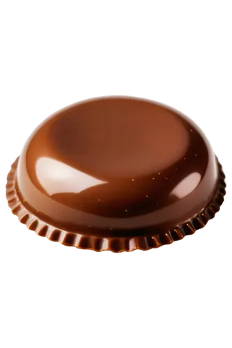 Round chocolate, shiny surface, smooth texture, golden brown color, transparent background, macro shot, close-up view, soft focus, warm lighting, delicate composition, sweet atmosphere.,peanut butter 