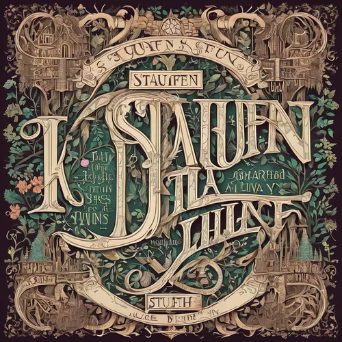 cd cover,art nouveau design,art nouveau,maiden,typography,label,garden of eden,duden,lettering,digiscrap,hand lettering,design elements,cover,patterned labels,vintage background,vintage theme,vintage wallpaper,dulcinea,sheet music,tour to the sirens,Illustration,Vector,Vector 21