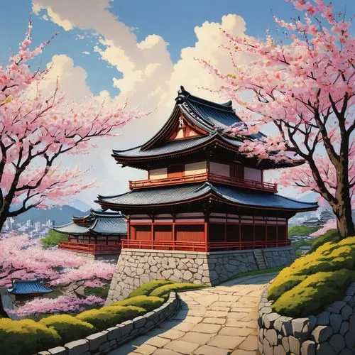 japanese sakura background,sakura background,sakura tree,sakura trees,sakura blossom,sakura blossoms,Illustration,Japanese style,Japanese Style 21