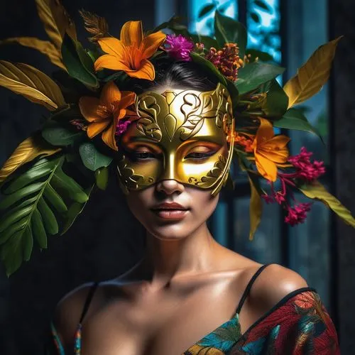 gold mask,golden mask,venetian mask,masquerade,mascarita,oshun,baoshun,mascarade,tretchikoff,la catrina,polynesian girl,luchador,kahlo,catrina calavera,masquerading,polynesian,masqueraders,golden wreath,diablada,guamanian,Photography,Artistic Photography,Artistic Photography 08